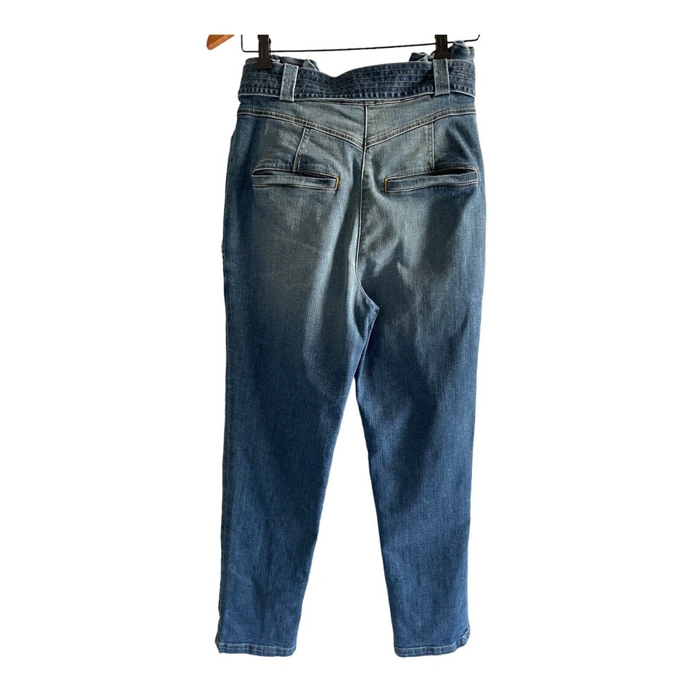ALC Jeans Women's Size 8 Indigo High Rise Baggy Tie Waist - Picture 4 of 5